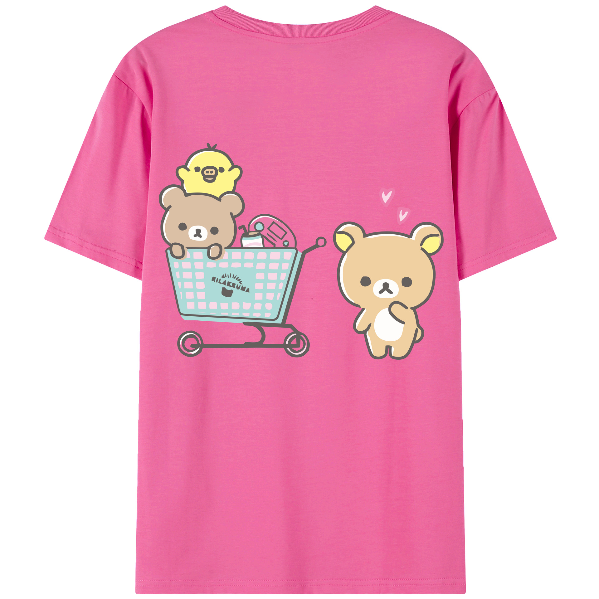 （画像用） リラックマ リラックマ キイロイトリ Rilakkuma Korilakkuma Kiiroitori レディース半袖Tシャツ(バックプリント)
